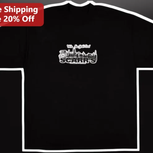 We're New York's Own SCARR'S Tee NYC Skyline Pizza Graphic Shirt