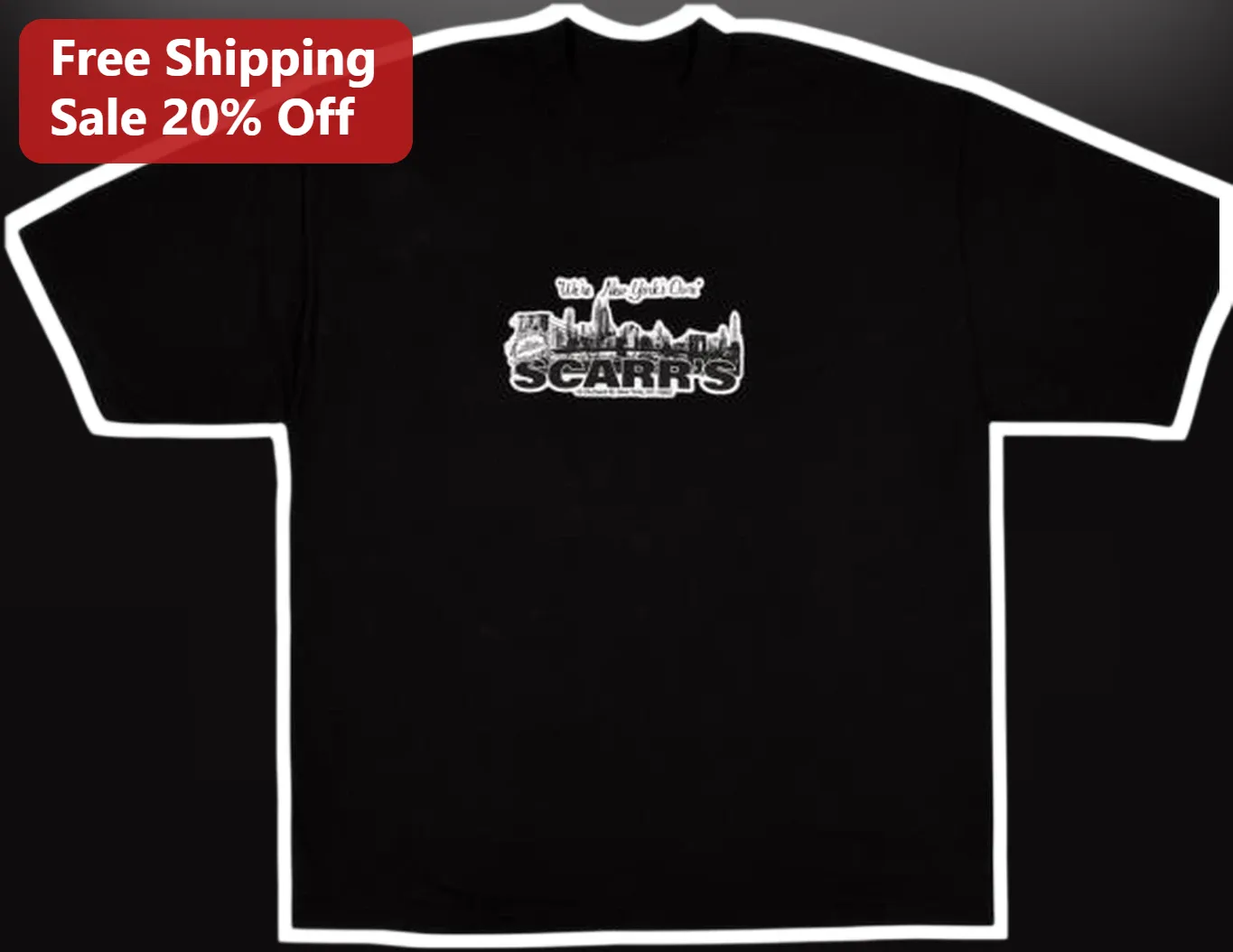We're New York's Own SCARR'S Tee NYC Skyline Pizza Graphic Shirt