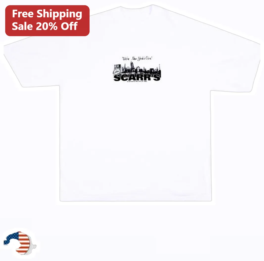 We're New York's Own SCARR'S Tee Vintage NYC Pizzeria Logo Graphic Shirt available at our Chicago, Illinois warehouse
