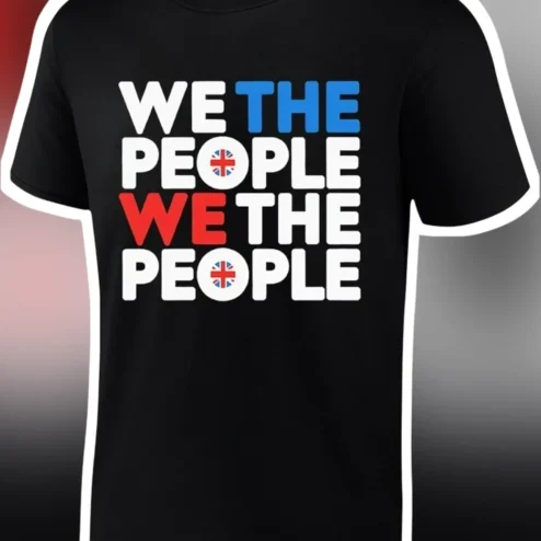 We The People Union Jack Graphic Tee British Patriotic Shirt