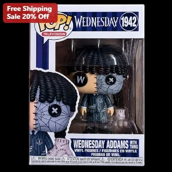 Wednesday Addams Vinyl Figure Funko Pop Television Collectible with Thing Boxed
