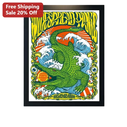 Wee Prepunk Save The Green Caiman Psychedelic Retro Concert Poster Art Print
