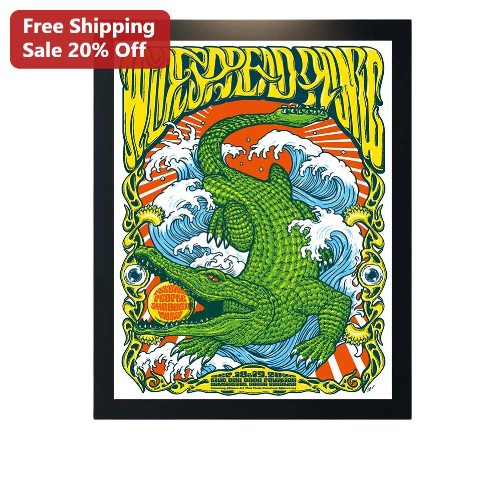 Wee Prepunk Save The Green Caiman Psychedelic Retro Concert Poster Art Print