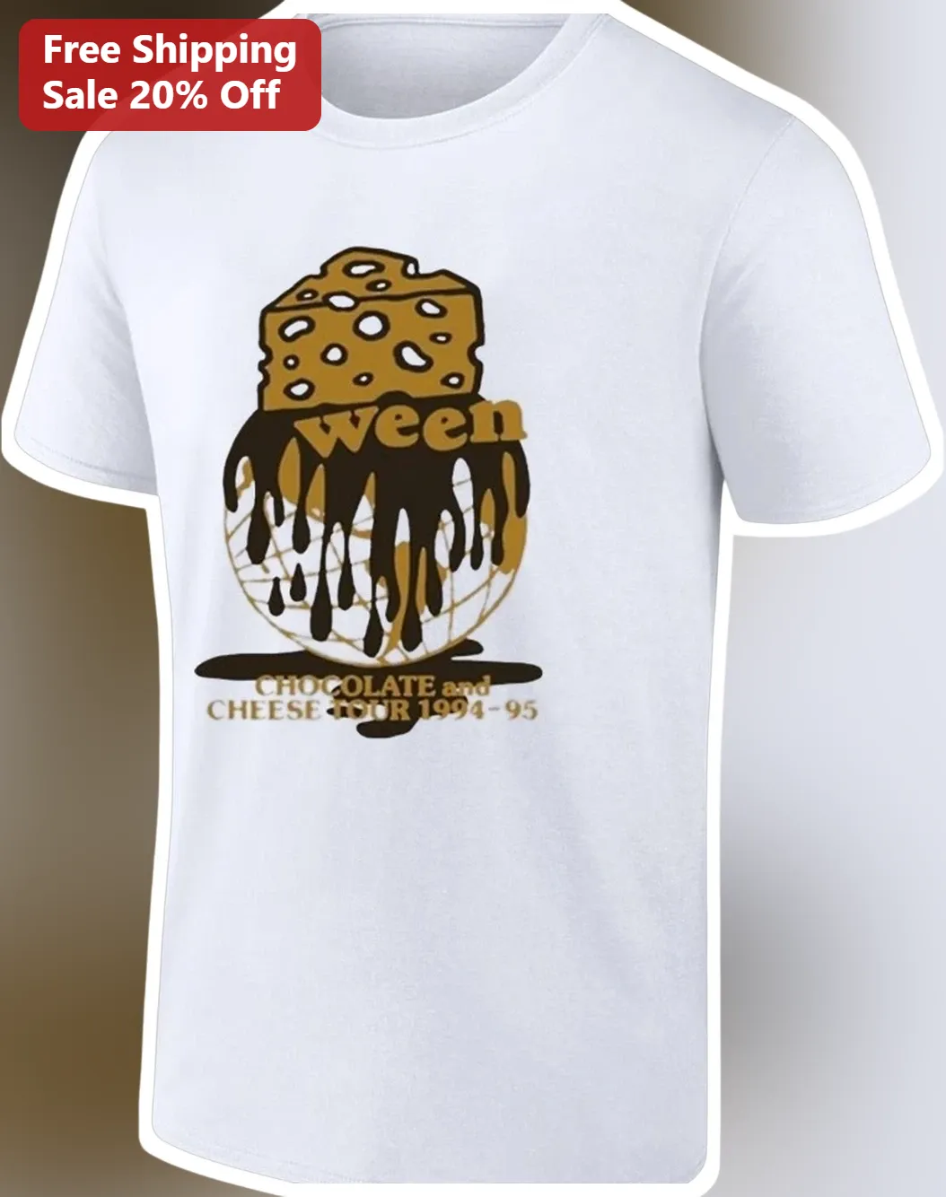 Ween Chocolate and Cheese Tour 1994-95 Graphic Tee Retro Band Merch