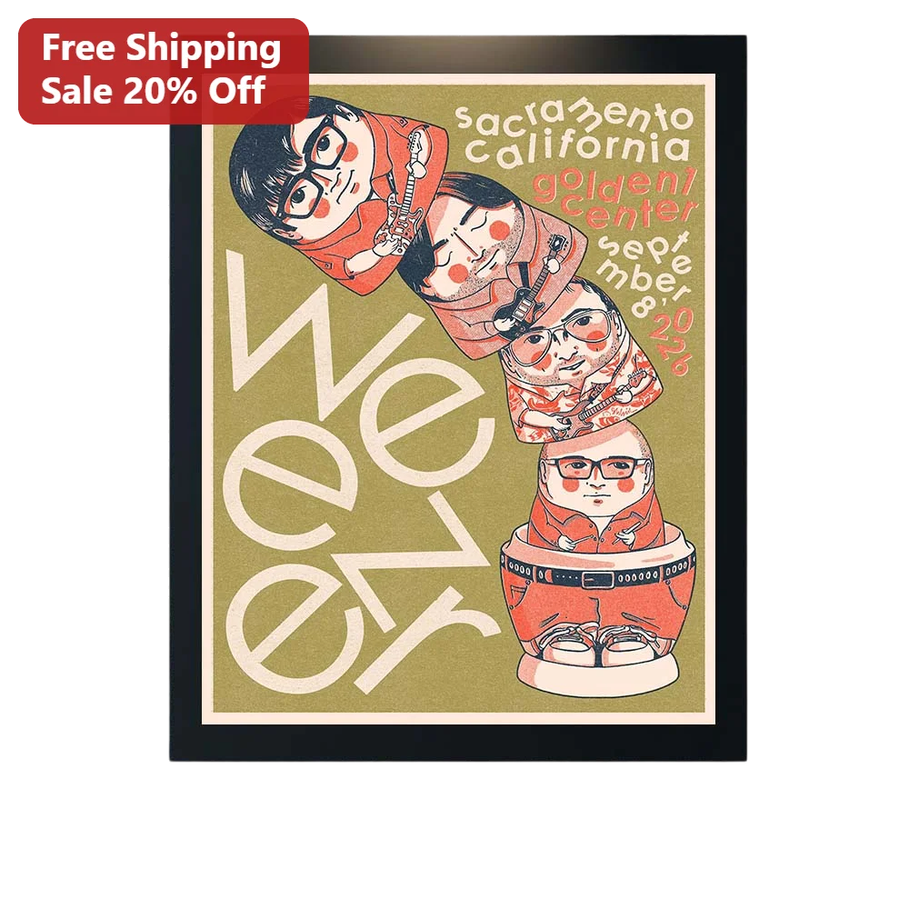 Weezer Poster Vintage Rock Band Art Print Illustrative Gig Style Gift for Fans
