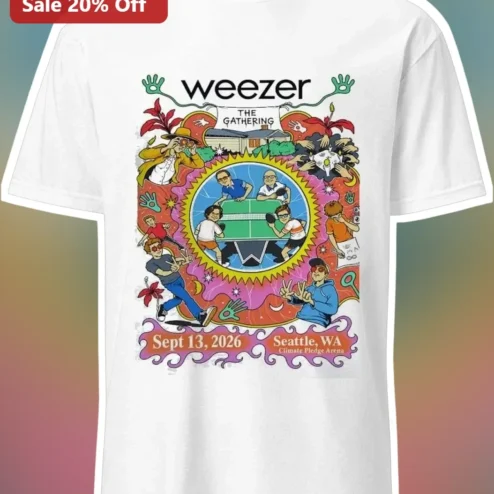 Weezer The Gathering Psychedelic Concert Poster Graphic Tee