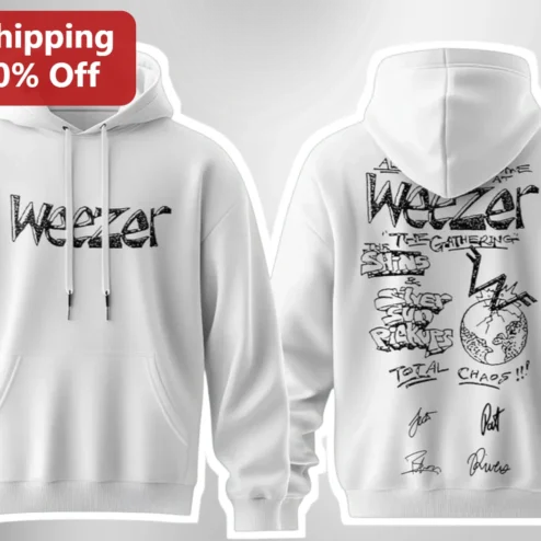 Weezer The Gathering Total Chaos Hoodie Band Merch Rock Apparel