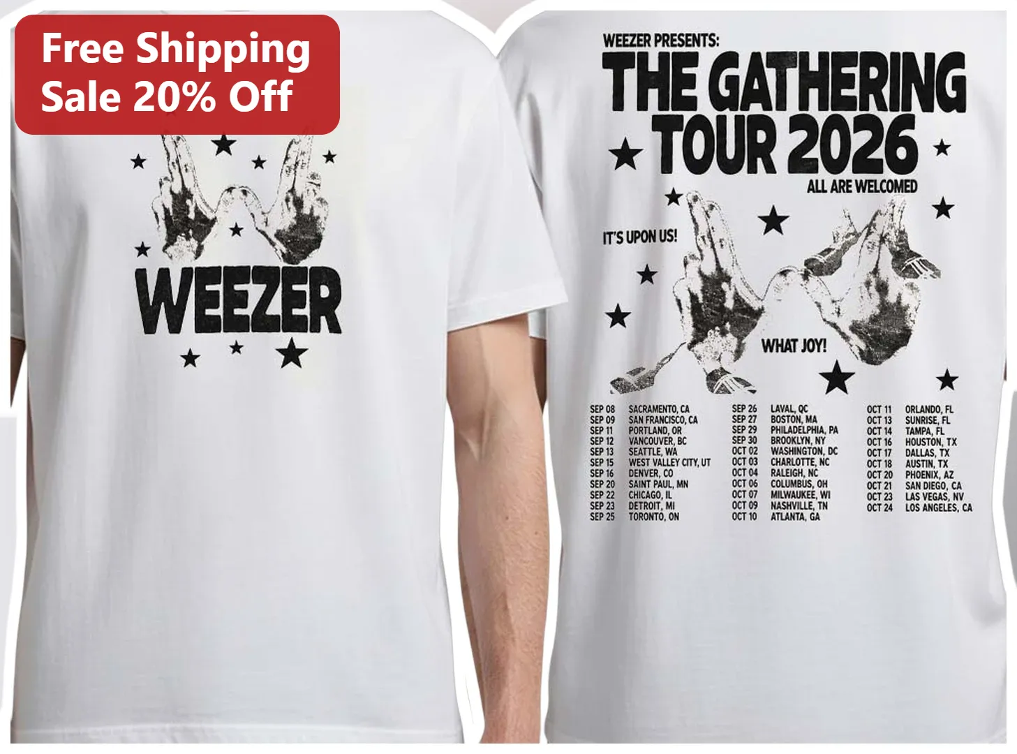 Weezer The Gathering Tour 2026 Graphic Tee