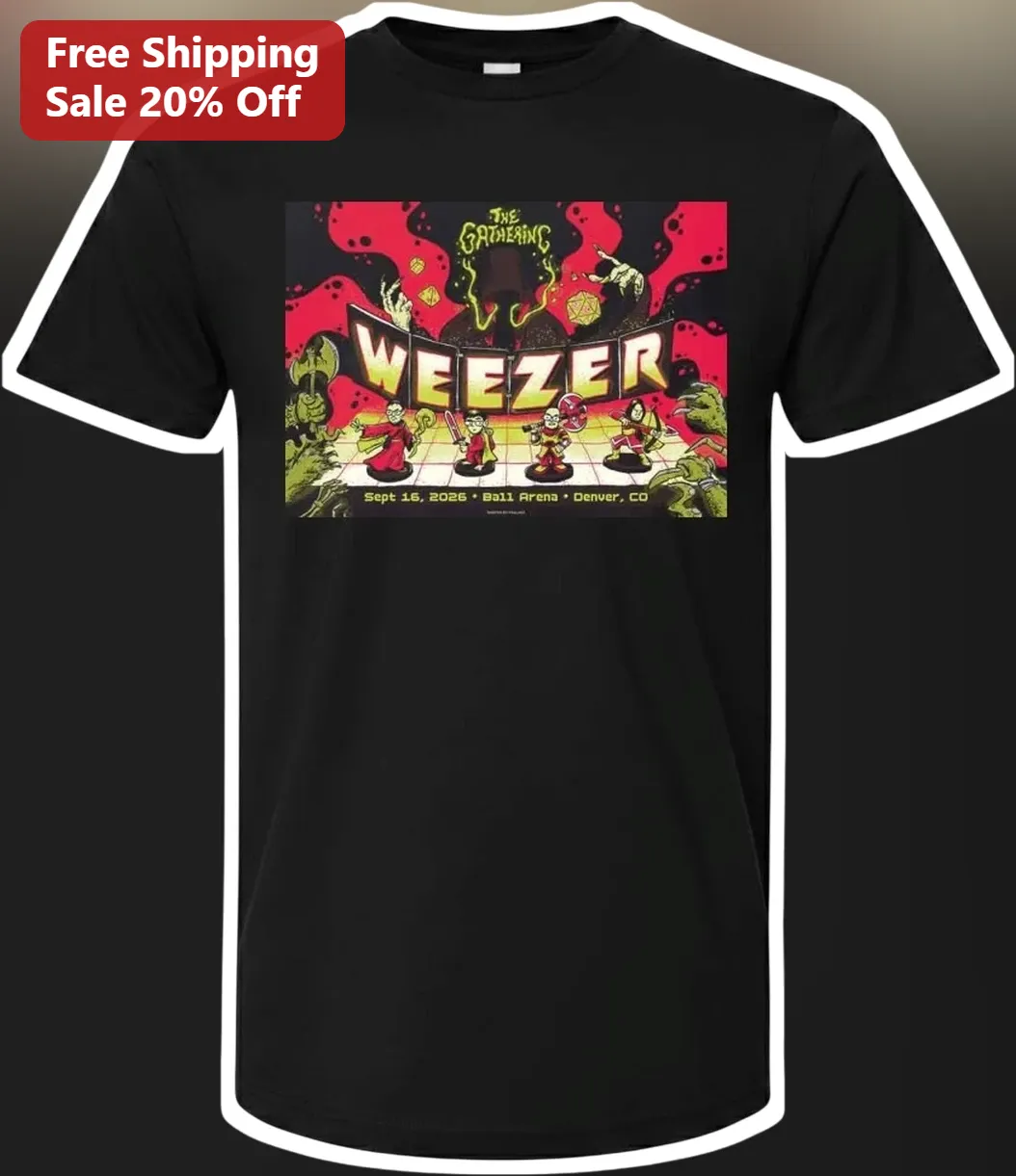 Weezer The Gathering Tour Merch Tee D&D Band Shirt Alternative Rock Gift