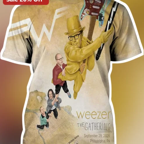 Weezer The Gathering Tour Philadelphia PA September 29 2026 Concert Tee
