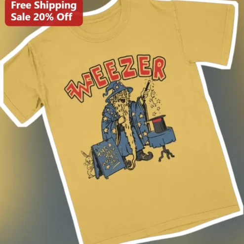 Weezer The Show Must Go On Wizard Graphic Tee Vintage Rock Band Shirt