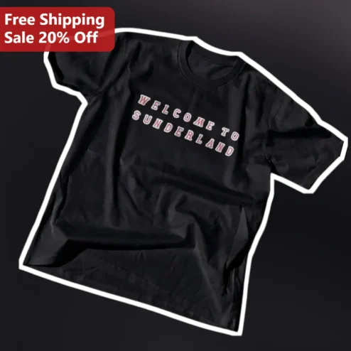 Welcome to Sunderland Retro Collegiate Graphic Tee for Football Fans