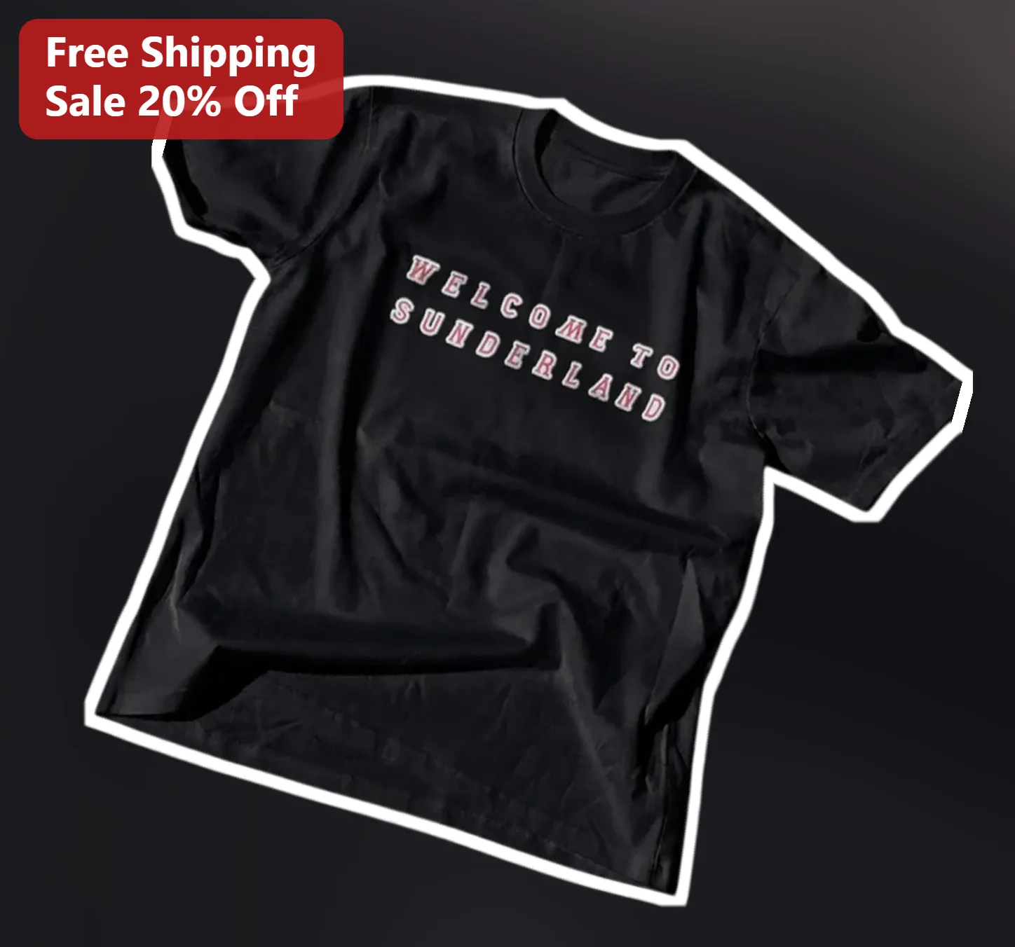 Welcome to Sunderland Retro Collegiate Graphic Tee for Football Fans