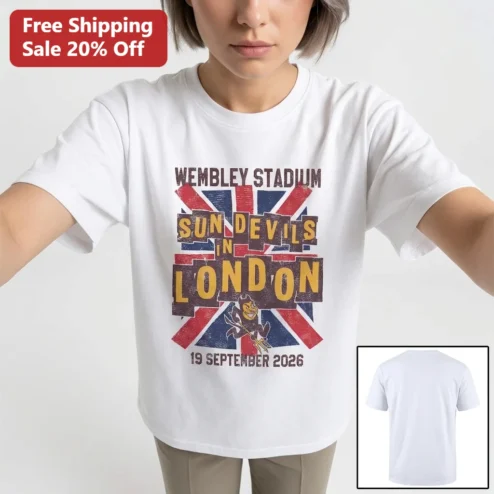 Wembley Stadium Sun Devils in London 2026 Tee, Arizona State Union Jack Classic Game Day Shirt