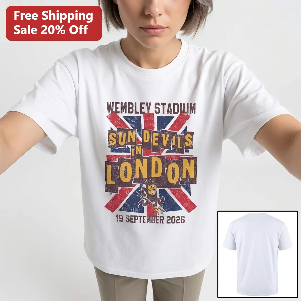 Wembley Stadium Sun Devils in London 2026 Tee, Arizona State Union Jack Classic Game Day Shirt