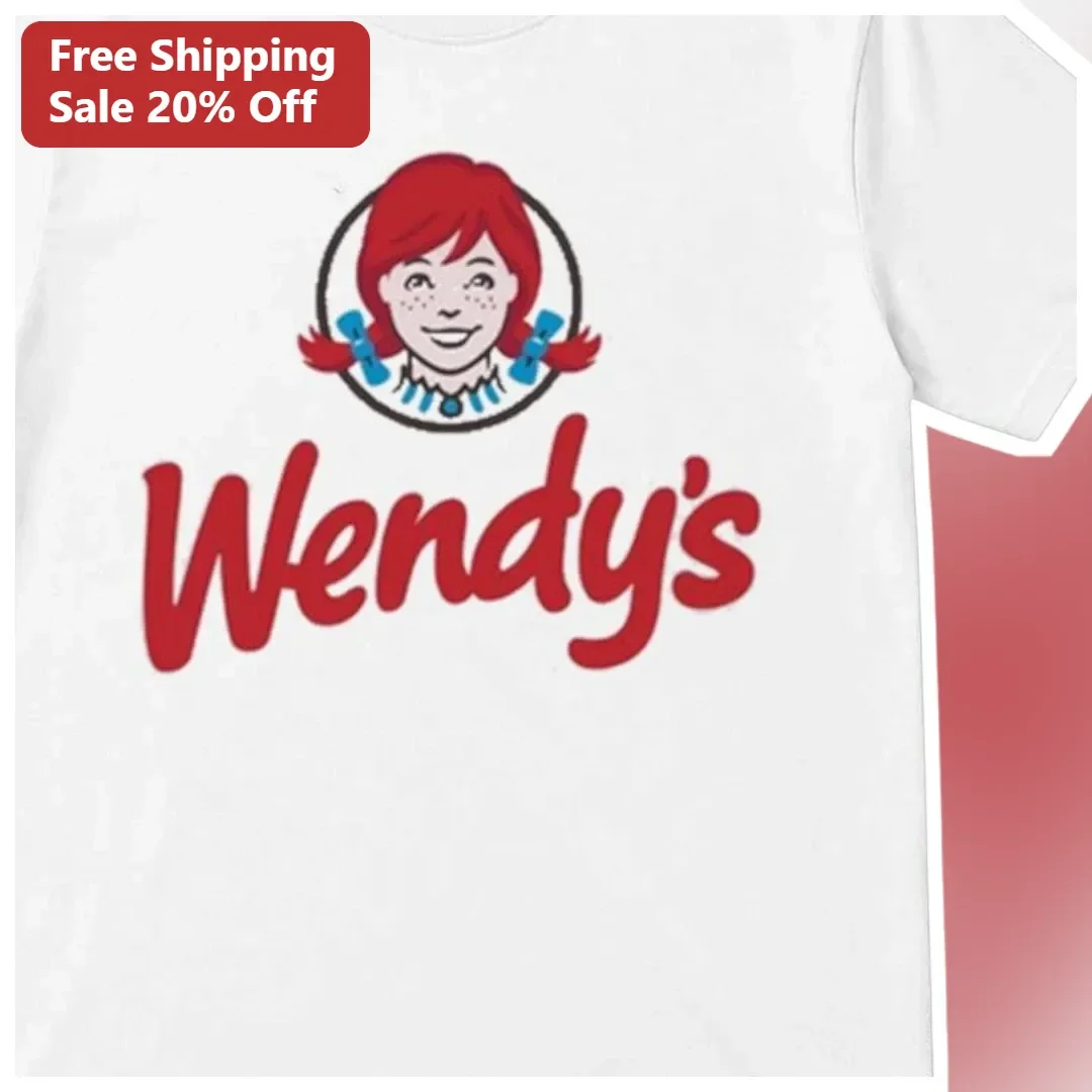 Wendy's Tee Retro Logo Graphic T-Shirt Vintage Fast Food Merchandise Gift
