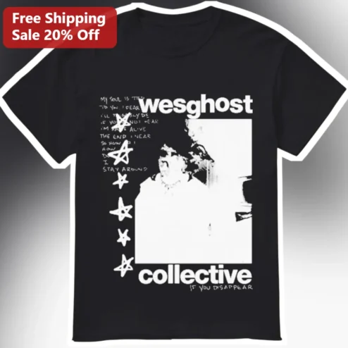 WesGhost Collective Tee Black Grunge Indie Rock Graphic Shirt