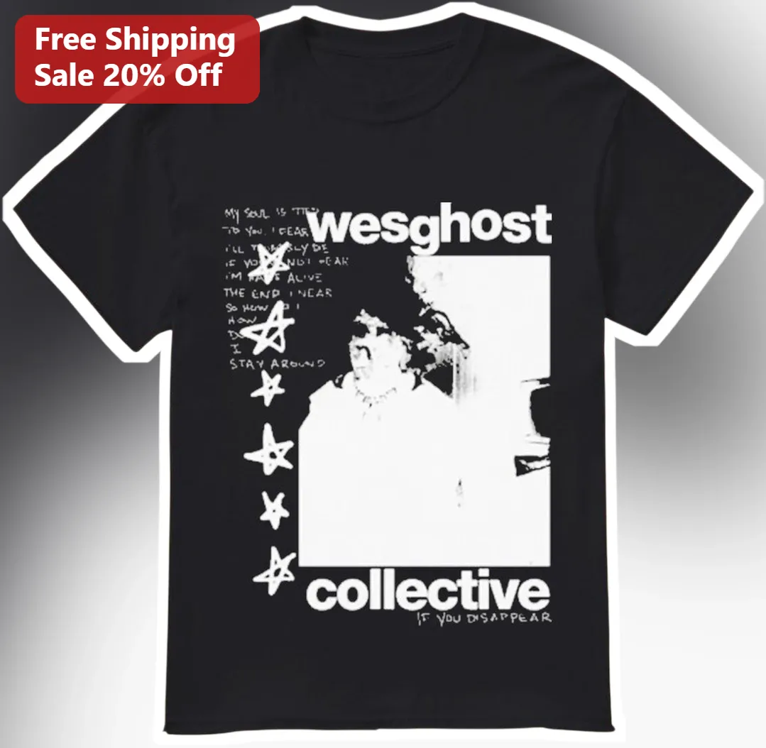 WesGhost Collective Tee Black Grunge Indie Rock Graphic Shirt