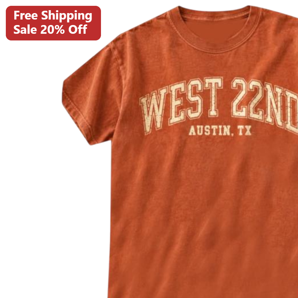 West 22nd Austin TX Tee Vintage Collegiate Band Concert Merch Shirt