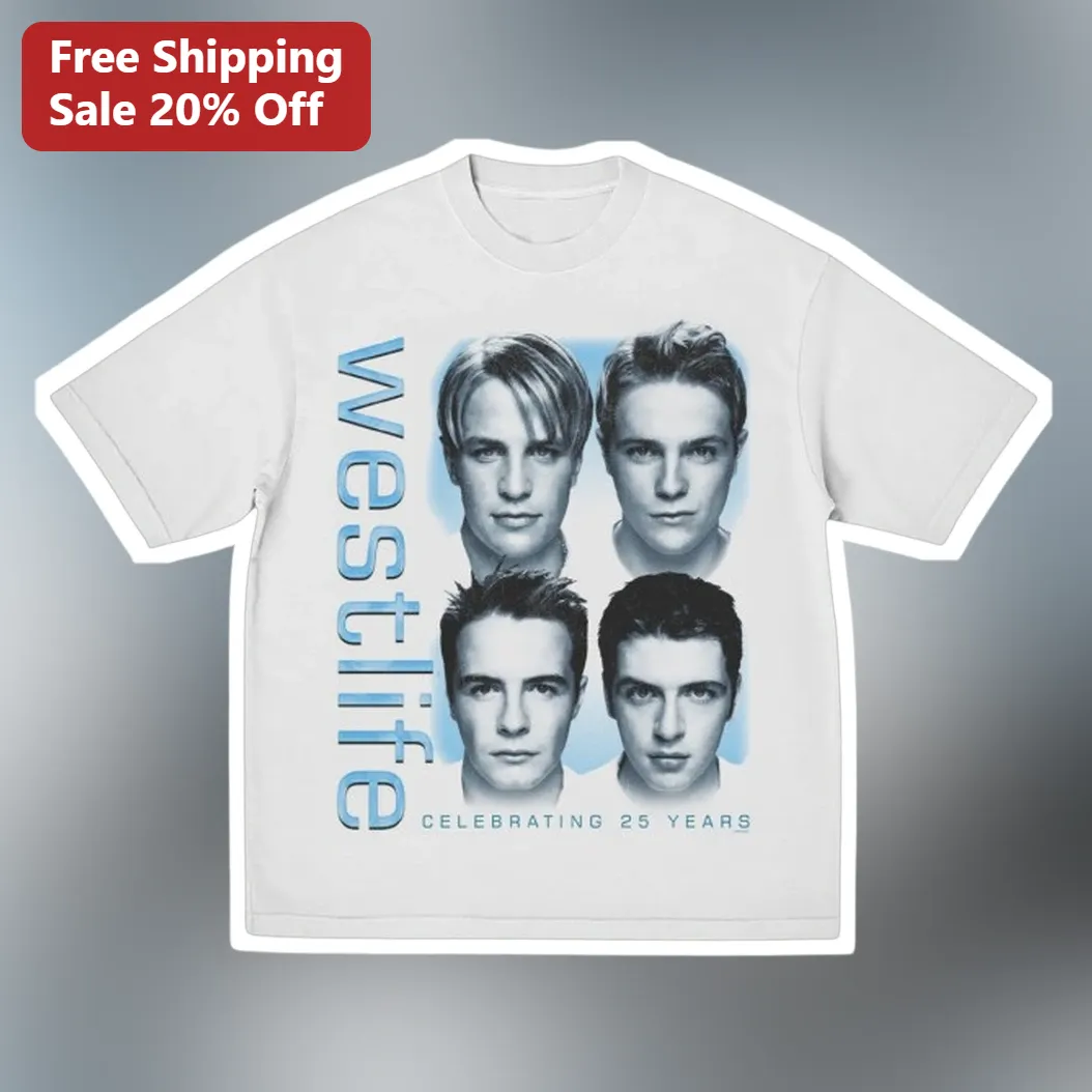 Westlife Celebrating 25 Years Tee Vintage 90s Music Merch Fan Gift
