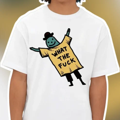 What The Fuck Tee Funny Sarcastic Cartoon Graphic T-Shirt for Teens Young Adults