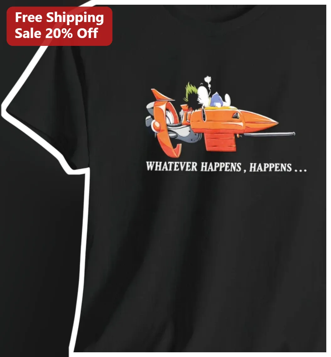 Whatever Happens Happens Snoopy Woodstock Retro Space Race Graphic Tee