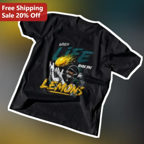 When Life Gives You Lemons Football Catch Graphic Tee Funny Sports Humor Gift