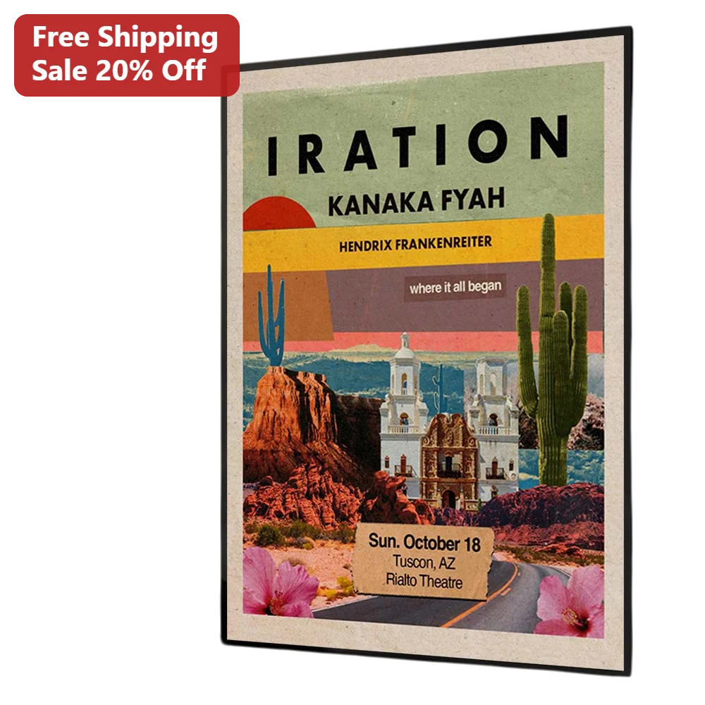 Where It All Began Retro Tucson Arizona Desert Travel Poster available at our Chicago, Illinois warehouse