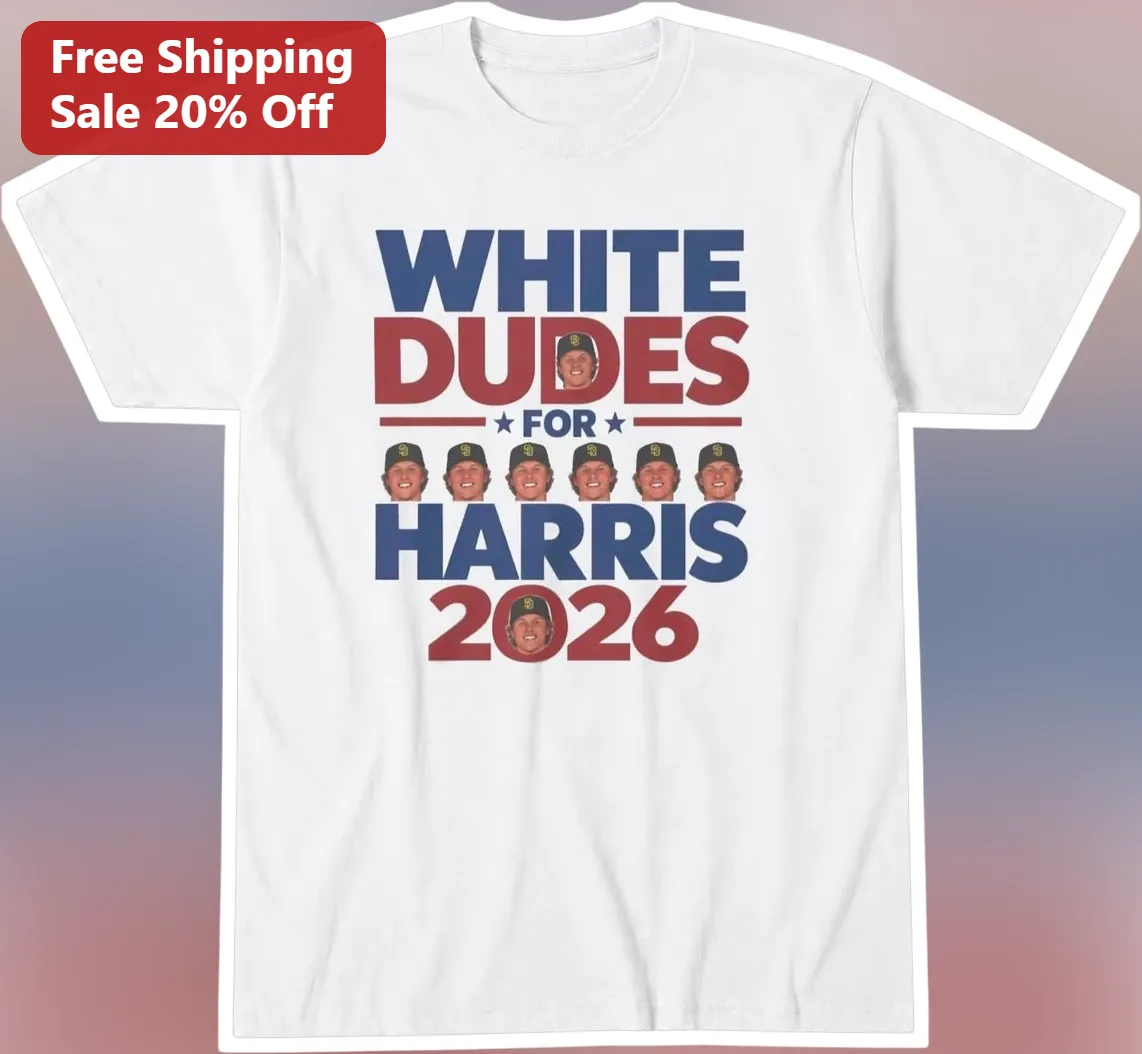 White Dudes For Harris 2026 JD Vance Meme Graphic Tee Political Humor Shirt