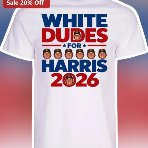 White Dudes For Harris 2026 Tee JD Vance Political Satire Graphic Shirt