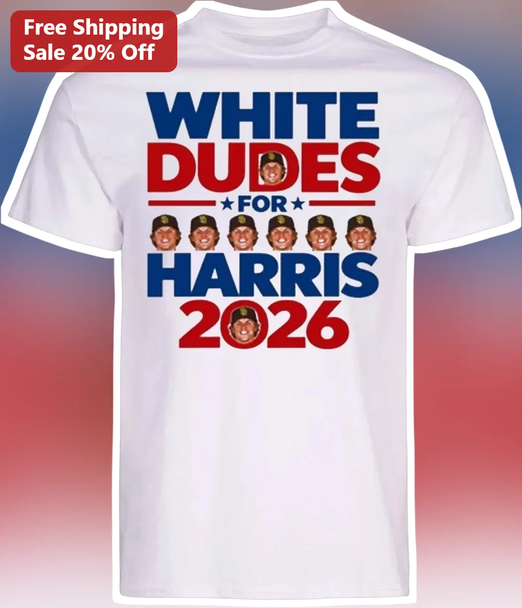 White Dudes For Harris 2026 Tee JD Vance Political Satire Graphic Shirt
