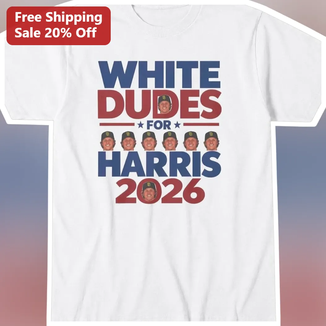 White Dudes For Harris 2026 Tee JD Vance Satirical Political Graphic Shirt