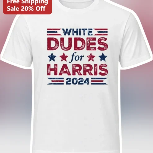 White Dudes for Harris Kamala Harris 2024 Political Campaign Graphic Tee