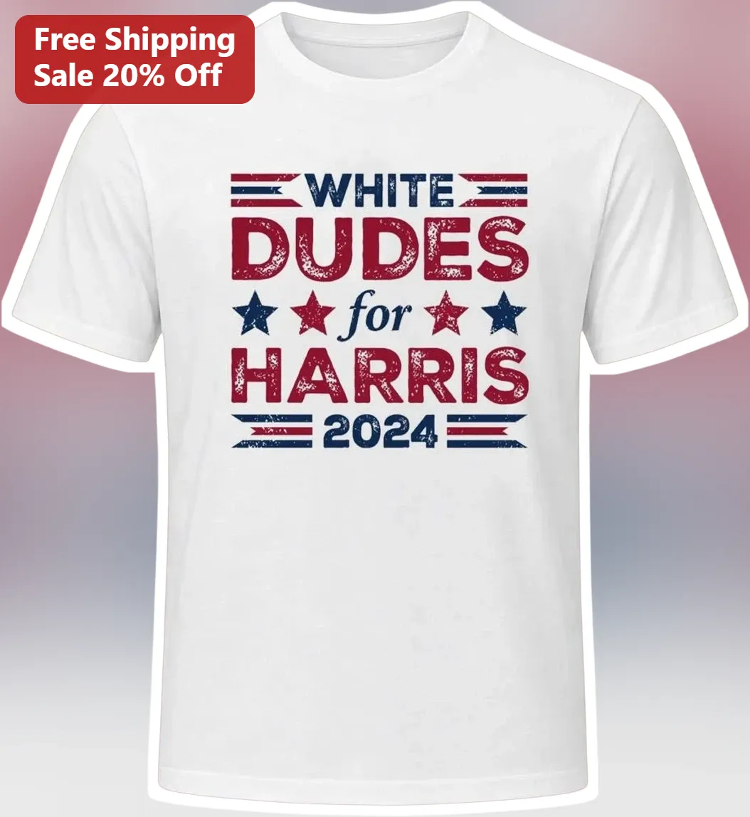 White Dudes for Harris Kamala Harris 2024 Political Campaign Graphic Tee