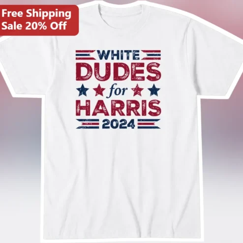 White Dudes for Harris Kamala Harris 2024 Political Graphic Tee