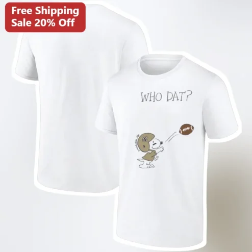 Who Dat Snoopy Cartoon Dog Football Graphic Tee Gift for Fans