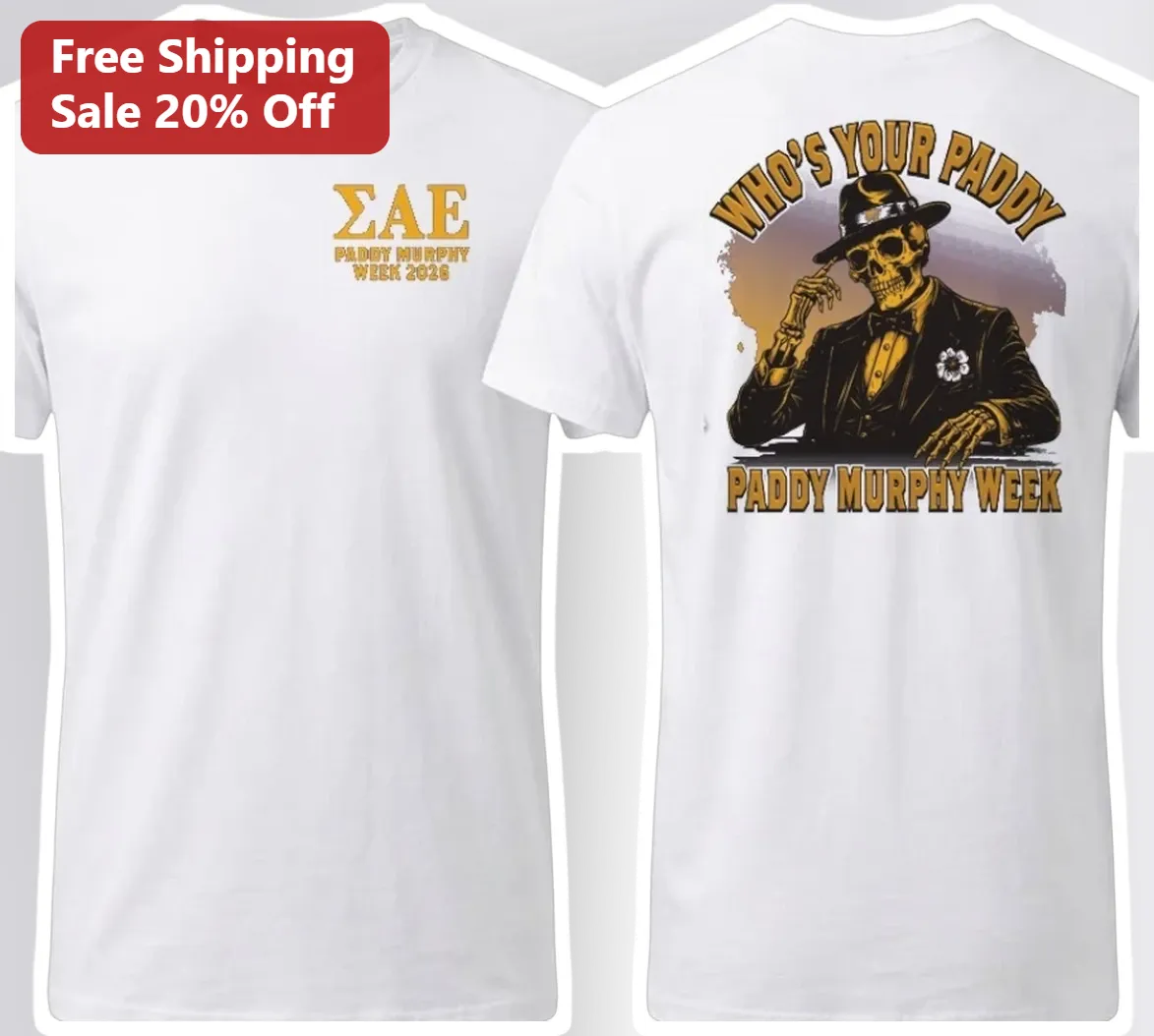 WHO'S YOUR PADDY St. Patrick's Day Skeleton Greek Life Tee available at our Chicago, Illinois warehouse