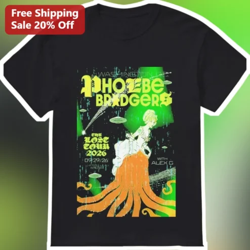 WhoBe Bridgers The Lost Tour 20 Tee Vintage Band Merch Graphic T-Shirt