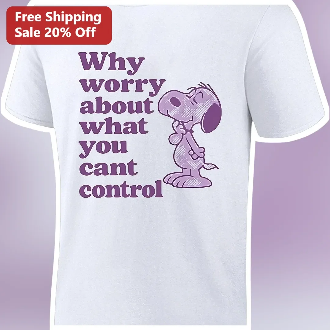 Why Worry About What You Cant Control Snoopy Tee Matthew 6:34 Christian Gift