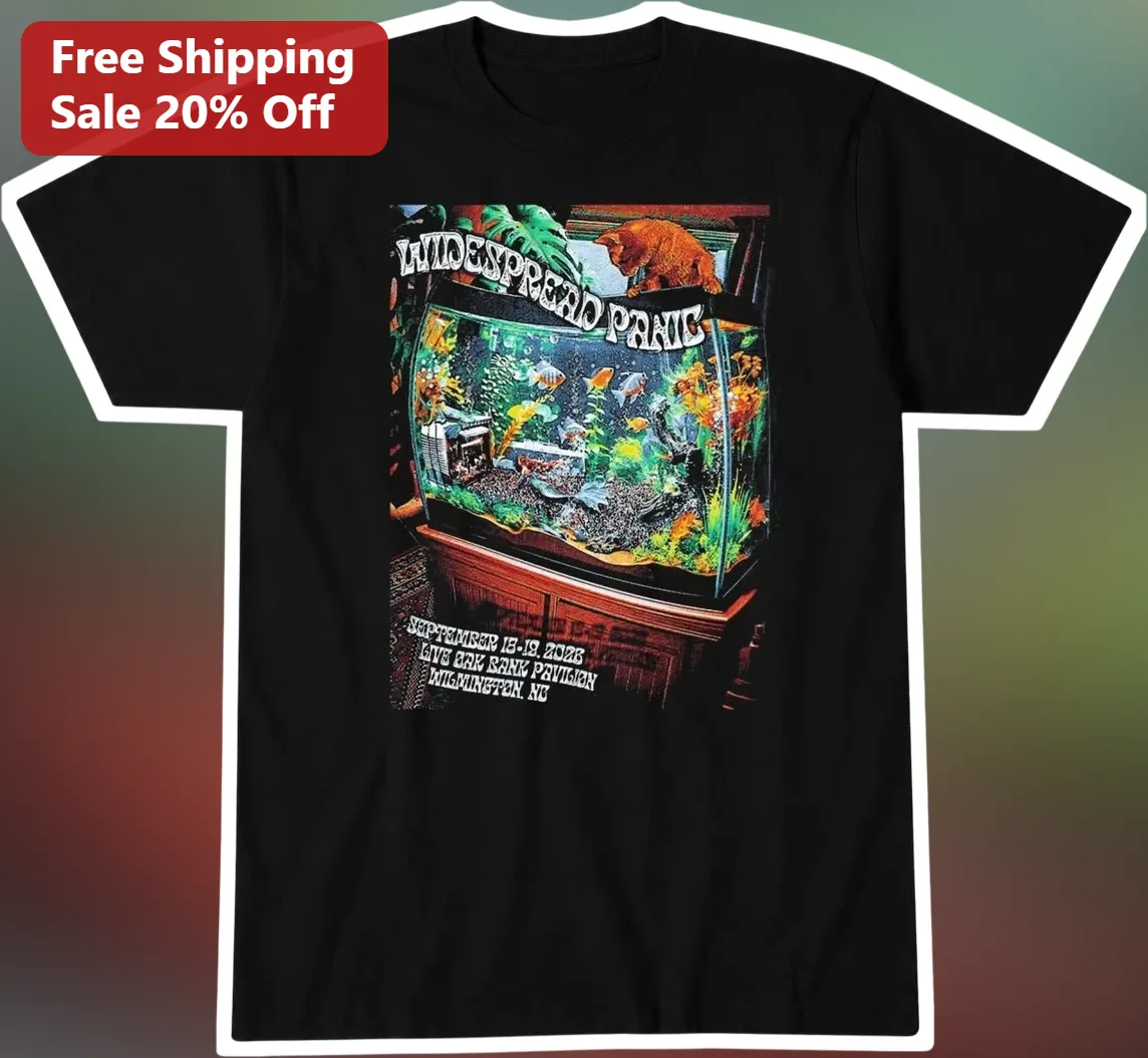Widespread Panic Cat Aquarium Graphic Tee Retro Jam Band Merch Shirt