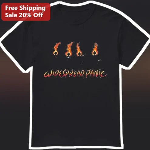 Widespread Panic Flaming Rings Graphic Tee Vintage Rock Band Merch