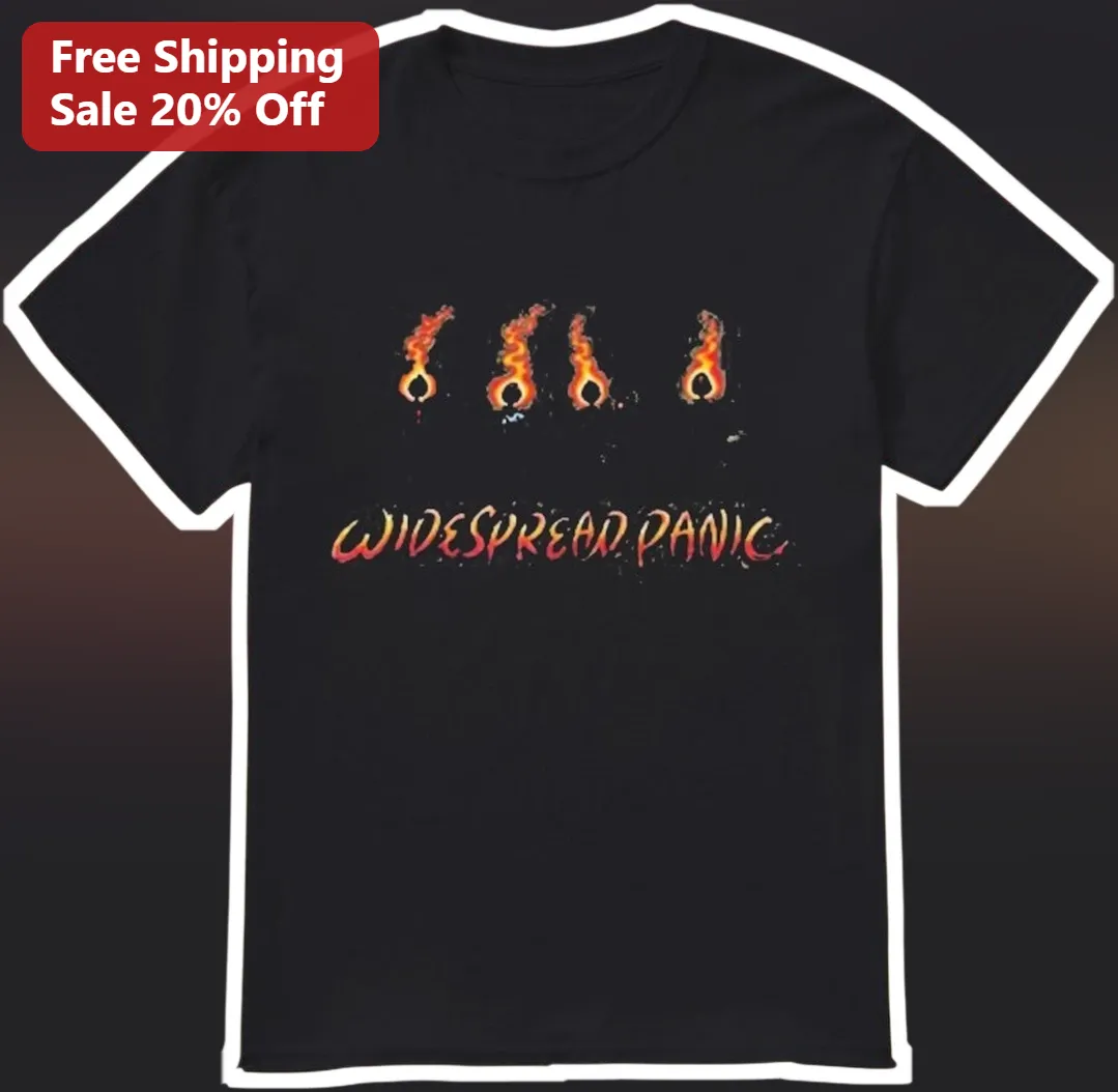 Widespread Panic Flaming Rings Graphic Tee Vintage Rock Band Merch