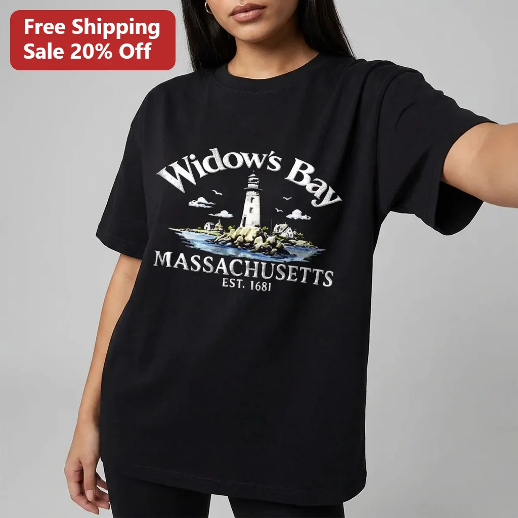 Widow's Bay Massachusetts Est. Lighthouse Tee, Haunted New England Coastal Souvenir Gift for Horror Fans