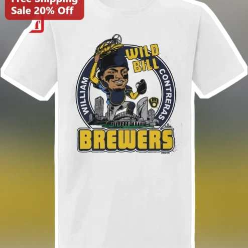 Wild Bill Brewers William Contreras Milwaukee Baseball Fan Graphic Tee