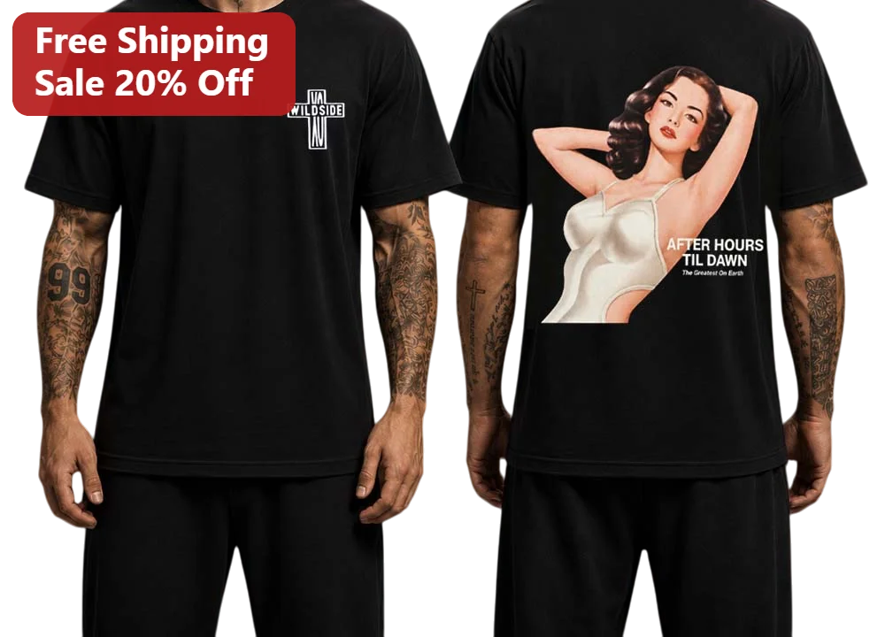 Wildside After Hours Til Dawn Rockabilly Pin Up Graphic Tee