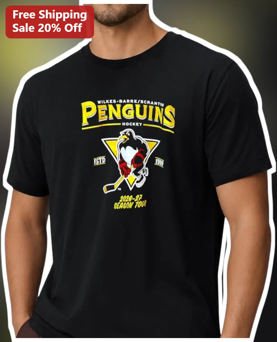 Wilkes-Barre/Scranton Penguins Hockey Estd 1999 Tee WBS AHL Fan Gift