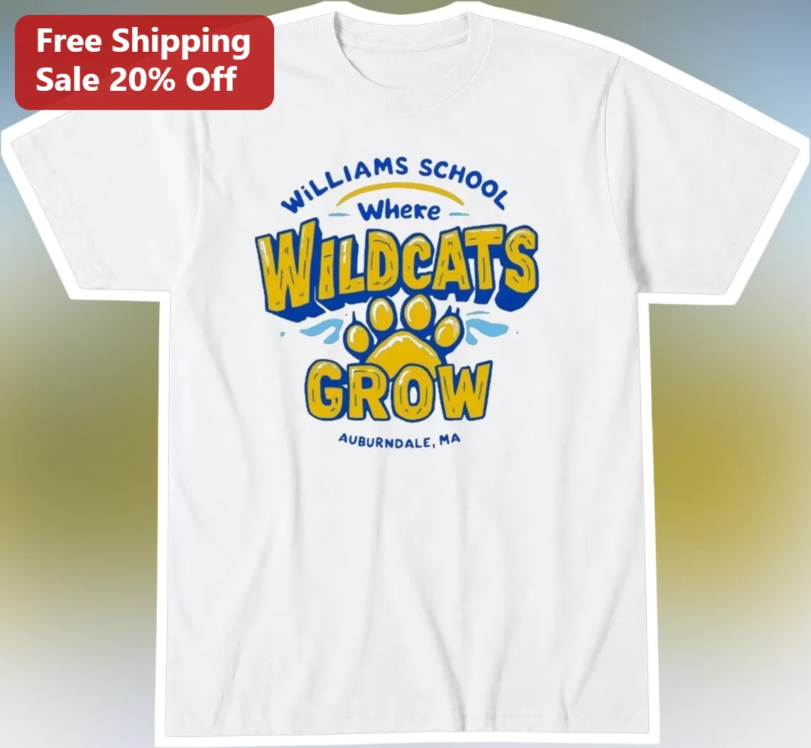 Williams School Auburndale MA Tee Where Wildcats Grow Retro Vintage School Spirit Shirt