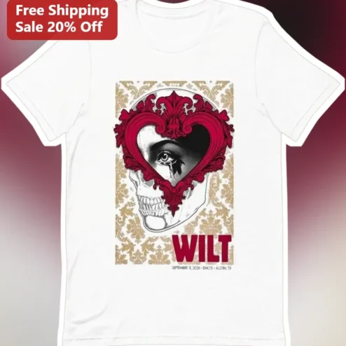 WILT Gothic Skull Heart Graphic Tee Vintage Tour Merch Style