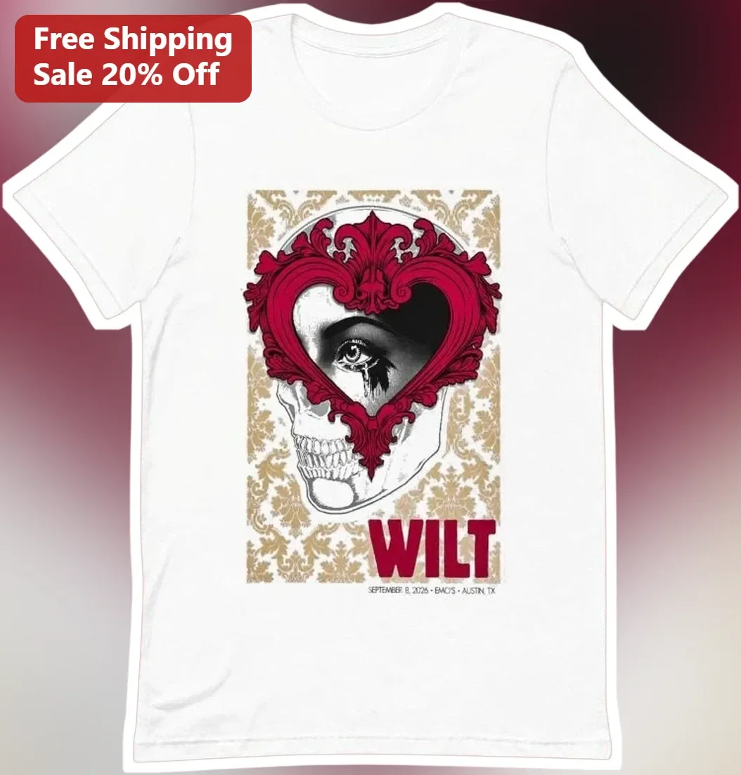 WILT Gothic Skull Heart Graphic Tee Vintage Tour Merch Style