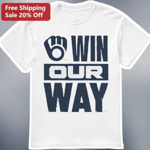 Win Our Way Baseball Team Graphic Tee Distressed Varsity Style Shirt for Players Coaches Fans